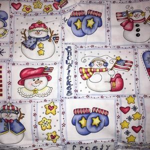 Scrub Top Patriotic Frosty Snowman Size S Cherokee